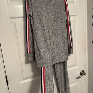 Urban Diction Gray Tracksuit with Red, White and Blue Stripes
